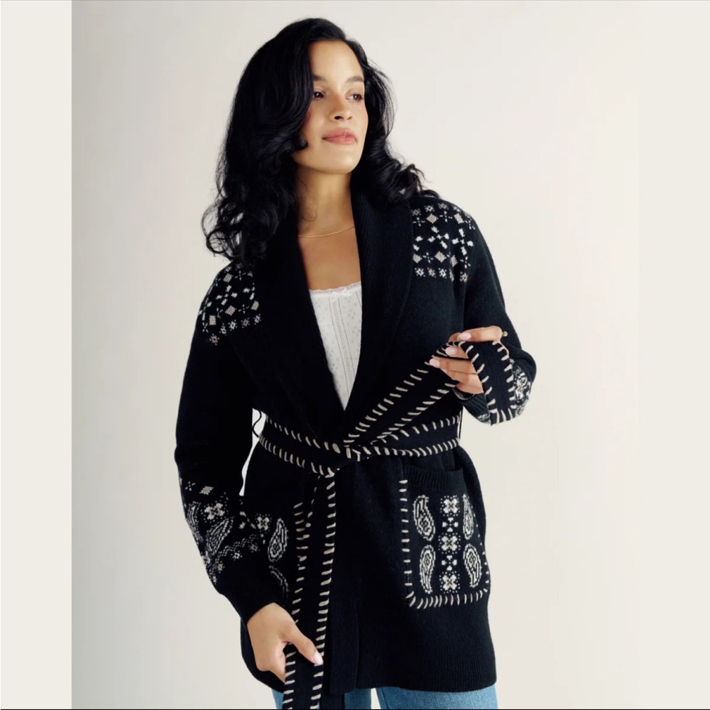 Tecovas Women's Shawl Collar Wrap Sweater
